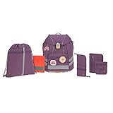 LÄSSIG 7-teiliges Schulranzen Set Kinder/School Set Flexy Unique Lila/Violett