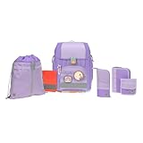 LÄSSIG 7-teiliges Schulranzen Set Kinder/School Set Boxy Unique violet/lavender