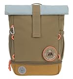 LÄSSIG Kindergartenrucksack Kinderrucksack Rolltop mit Brustgurt wasserabweisend, 11 Liter/Mini Rolltop Backpack Nature Oliv