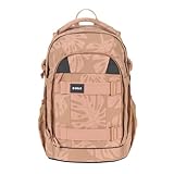 BOLD Lässig Schulrucksack mit Reflektoren und höhenverstellbarem Rückenteil/School Backpack Bold Leaves caramel