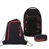 satch Pack Schulrucksack Set 3tlg. mit Schlamperbox und Sportbeutel (Fire Phantom)