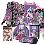 Monster High 7 Teile Set Schulranzen Ranzen Federmappe Tornister Schultüte 85 cm mit Sticker-von-Kids4shop Tasche Puppen Motiv