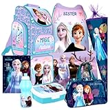 Disney Frozen Eiskönigin Anna Elsa 9 Teile Set Schulranzen Ranzen Prinzessin Schultüte 85 cm Tornister Federmappe mit Sticker-von-Kids4shop